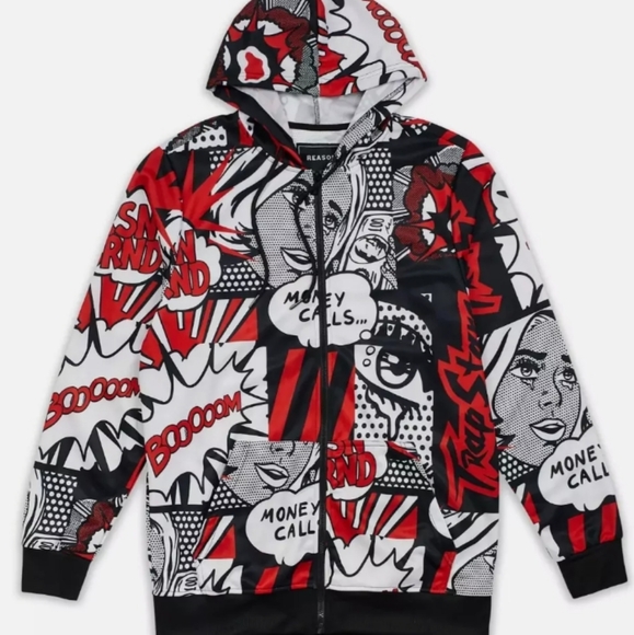 Money Calls Comic Print Hoodie - Picture 1 of 2